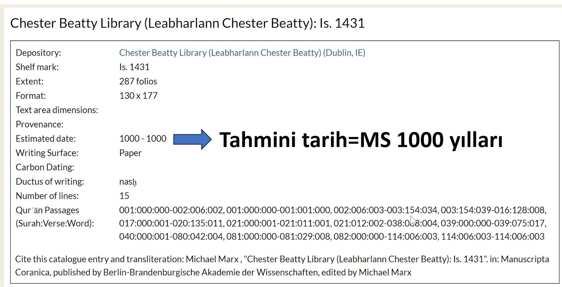 2023 12 18 00 16 35 Chester Beatty Library Is 1431 nun mucizesi