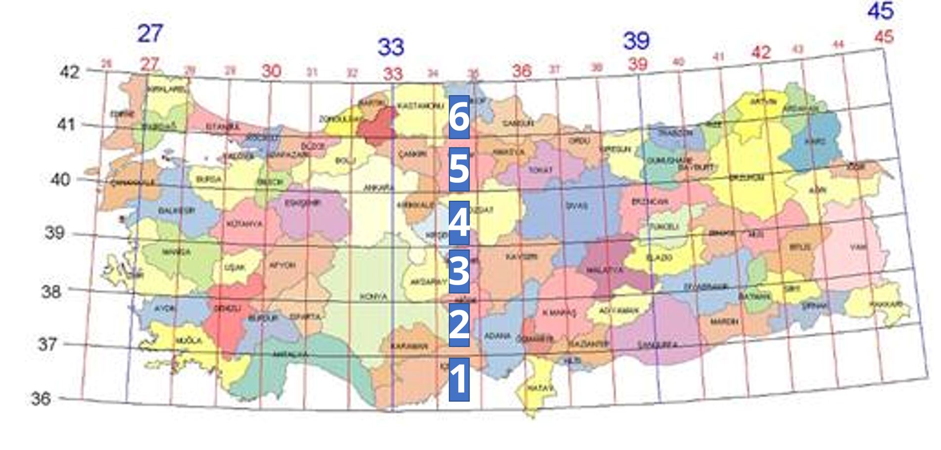 turkiye ve 19 mucizesi enlem boylam