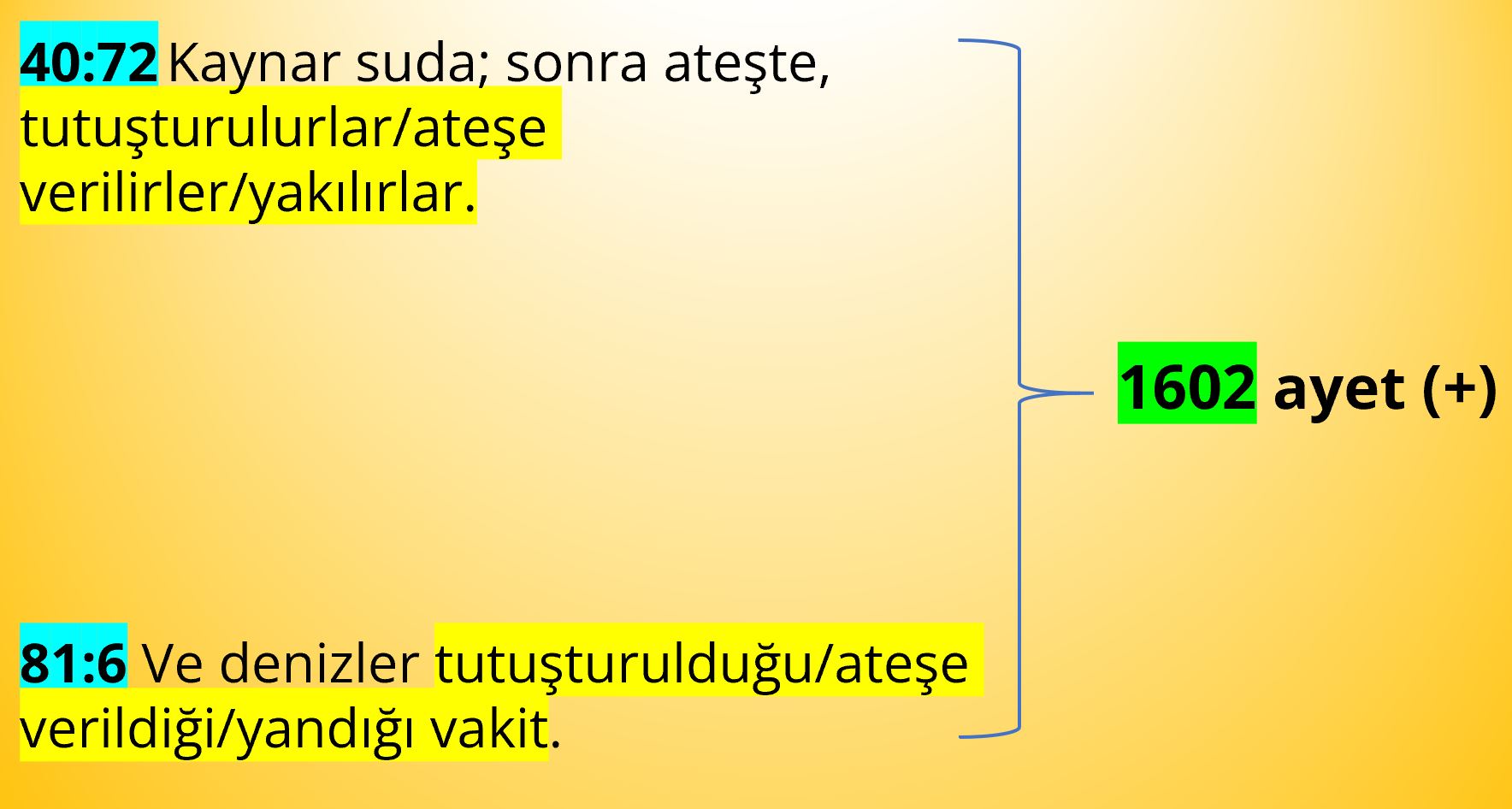 1602 ayet tuzun erime noktasi